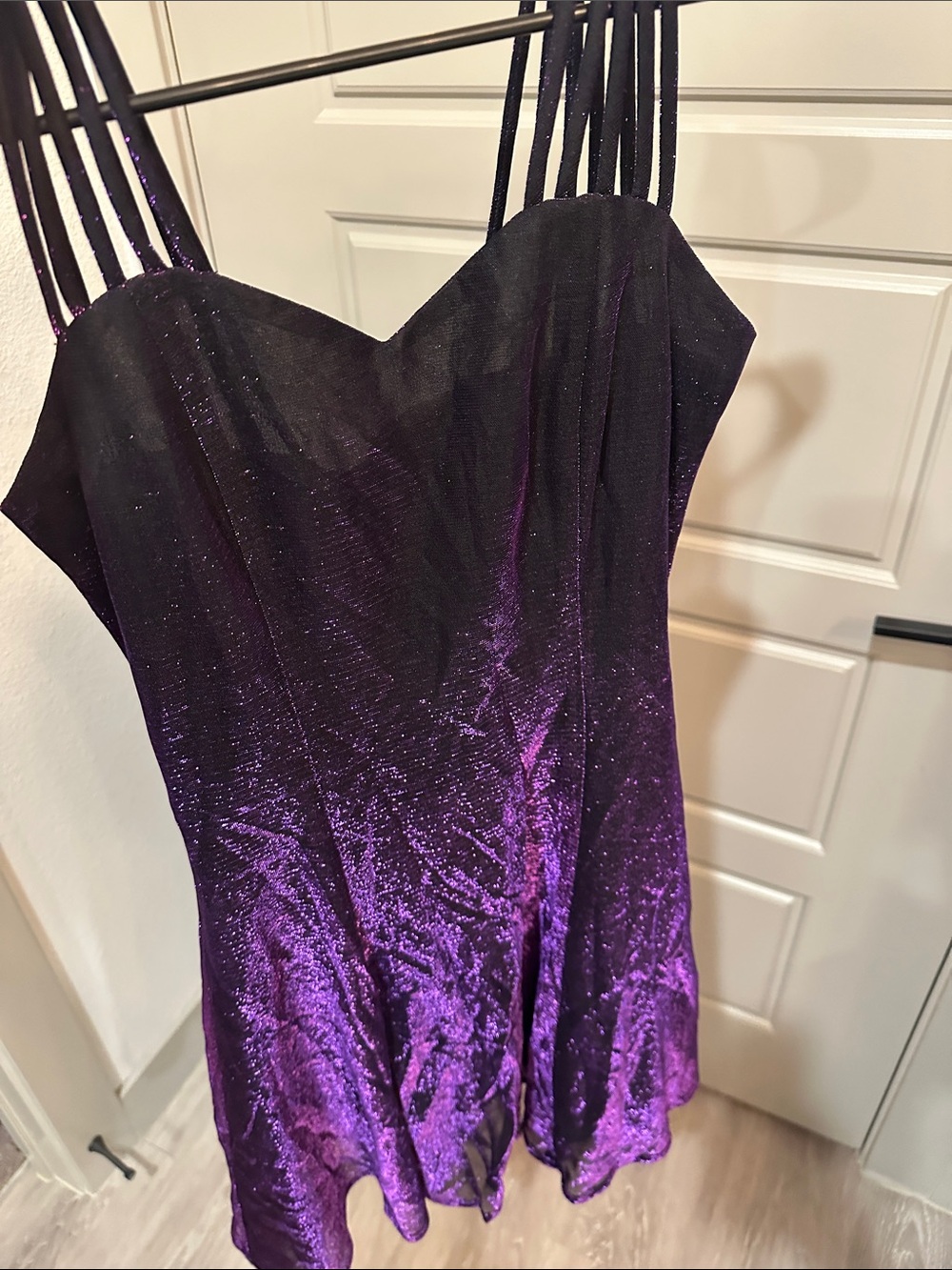 All that Jazz Black to Purple Ombre Sparkle Mini Dress